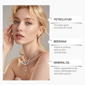 Nahaufnahme der Make-up-Inhaltsstoffe: Vorteile von Petrolatum, Bienenwachs und Mineralöl.