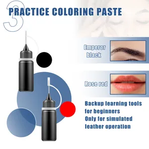 Juego de dos botellas de pasta colorante para práctica de tatuajes en cejas y labios