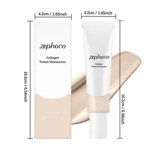 Crema hidratante con color de colágeno Zephoco Ivory White 50ml con dimensiones