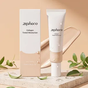 zephoco Crema Hidratante con Color de Colágeno Base de Maquillaje Hidratante Correctora Ligera de Larga Duración Base de Maquillaje Natural Blanco Marfil