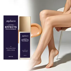 Λεπτομερής προβολή του Zephoco body concealer με υγρή υφή και πόδια μοντέλου
