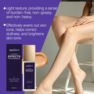 Λεπτομερής προβολή του Zephoco Body Concealer με αποτέλεσμα λείου δέρματος στα πόδια.