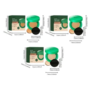 Διαστάσεις και αποχρώσεις zephoco Matte Full-Cover Cushion Foundation: Ivory, Natural, Dark.