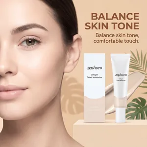 zephoco Crema hidratante con color de colágeno blanco marfil para piel equilibrada