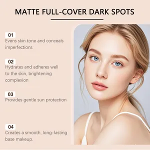 Dettaglio della copertura opaca e dei benefici della base Zephoco cushion makeup