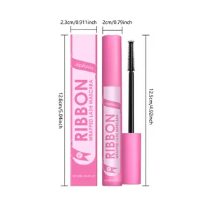 Detailed size dimensions of Zephoco pink Ribbon Wrapped Lash Mascara with packaging box