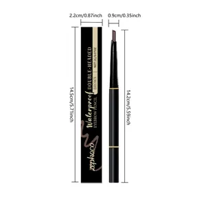 Dimensions of zephoco waterproof double-headed brown eyebrow pencil with packaging box