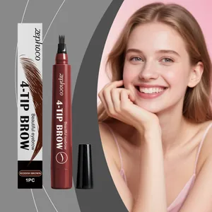 Zephoco 4-tip eyebrow pencil in reddish brown color for natural microblading effect and long-wear