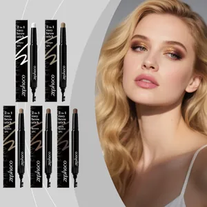 ZEPHOCO 2-in-1 Augenbrauenstifte in fünf Nuancen mit professionellem Make-up-Modell.