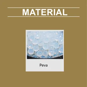 Macro view of high-quality translucent white PEVA raw material pellets for eyebrow stencils
