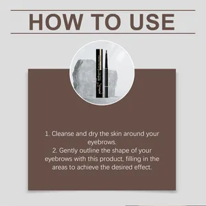 Instruction guide on how to use zephoco brown double-headed eyebrow pencil for natural look