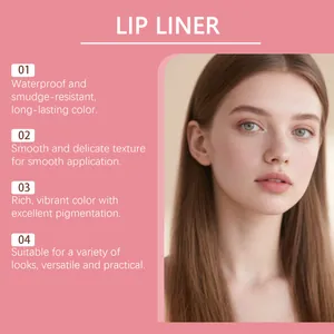 Nahaufnahme eines wasserfesten Lippenkonturenstifts auf einem Modellgesicht