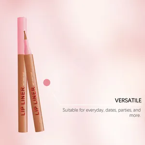 Hellbrauner wasserfester Lippenkonturenstift mit vielseitiger Spitze und einem Farbmuster.