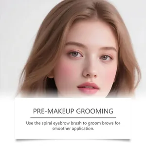 Macro view of groomed eyebrows for professional pre-makeup application tutorial