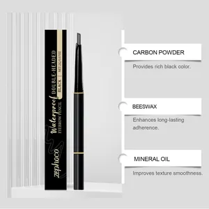 Detailed view of the ingredients for the Zephoco waterproof double-headed eyebrow pencil
