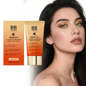 Zephoco BB Cream Hidratante Color Natural Larga Duración Alta Cobertura Corrector Impermeable Base de Maquillaje Facial para Mujeres