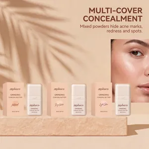 Zephoco hydrating concealer set in Natural, Ivory White, and Light Skin shades.