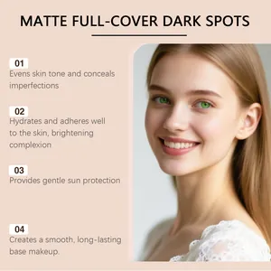 Matte full-coverage cushion foundation for dark spots and long-lasting base makeup.
