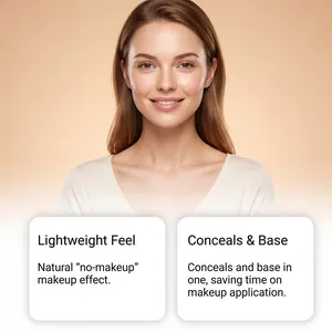 Nahaufnahme des Gesichts mit natürlichem Foundation-Effekt und leichtem Concealer-Gefühl