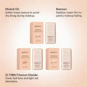 Detailed ingredient benefits and shade options for zephoco hydrating conceal butter