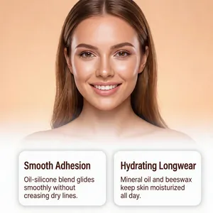 Detailweergave van de gladde hechting en hydraterende langdurige werking van concealer