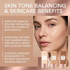 Lightweight CC serum with skincare benefits for a natural even-tone finish on skin