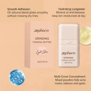 Detail van Zephoco hydraterende concealer in lichte huidskleur met gladde lange draagtijd