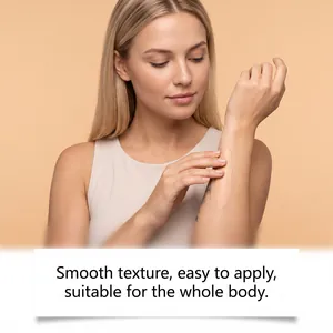 Dettaglio della texture liscia del correttore corpo chiaro sulla pelle