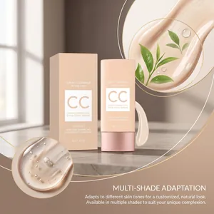 Close-up detail of CC color-correcting serum showing creamy texture and hydration