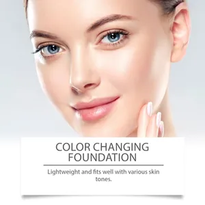 Professional color changing foundation shown on flawless skin for a lightweight natural finish