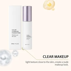 Flawless Color Changing Liquid Foundation Natural Face Makeup Moisturizing Concealer Lightweight Skin Tone Matching Base