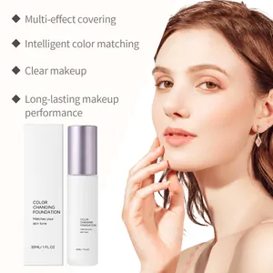 Close-up of Color Changing Foundation showing natural coverage and flawless skin effect