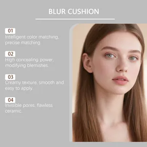 Imagen detallada que muestra una piel perfecta con la base cushion iluminadora y ligera