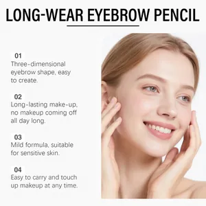 Eigenschaften des langanhaltenden Augenbrauenstifts mit natürlichem Augen-Make-up.
