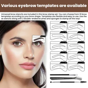 Kit professionale per sopracciglia con 10 stencil e strumenti per lo styling delle sopracciglia