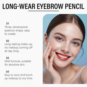 Detailansicht eines natürlichen 3D-Augenbrauen-Make-ups mit grauem Augenbrauenstift