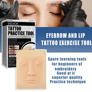 Piel de silicona EELHOE para práctica de tatuaje de cejas y labios, kit para principiantes