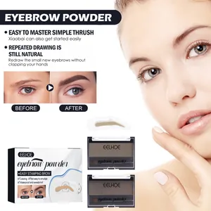 EELHOE wenkbrauwpoeder set met stempels voor natuurlijke wenkbrauwen en waterdichte make-up