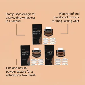 Set timbro per sopracciglia impermeabile Zephoco con polvere fine per un finish naturale