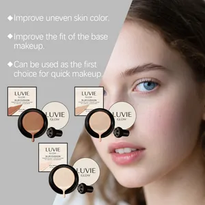 Base de maquillaje cushion LUVIE GLOW para iluminar el tono de la piel y cobertura natural