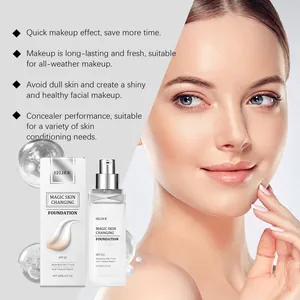 Detailansicht der EELHOE farbwechselnden Foundation mit SPF30 und professionellem Modell
