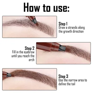 Detailed step-by-step tutorial for using the waterproof 4-tip microblading eyebrow pen