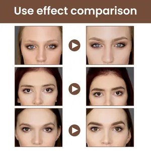 Confronto prima e dopo del set gel per sopracciglia impermeabile per un look naturale