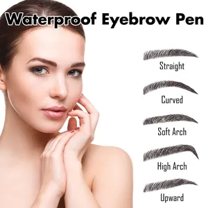 Waterproof eyebrow pen featuring five distinct natural eyebrow shapes and styles