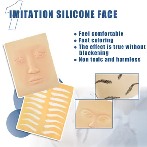 Kit de piel de práctica de tatuaje de cara de silicona para maquillaje permanente