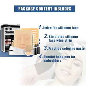 Kit de práctica de tatuaje EELHOE con cara de silicona para microblading profesional