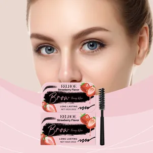 EELHOE Strawberry Flavor Brow Styling Wax Set Long Lasting Waterproof Natural Eyebrow Shaping Soap Wax With Spiral Brush For Women Makeup