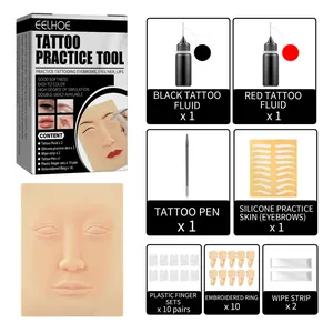 Kit de práctica de tatuaje EELHOE con modelo 3D y tinta para principiantes