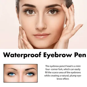 Macro view showing natural eyebrow filling effect using the waterproof four-fork pen