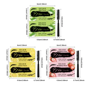 Dimensions du kit de cire à sourcils EELHOE longue durée avec brosse en 3 parfums.